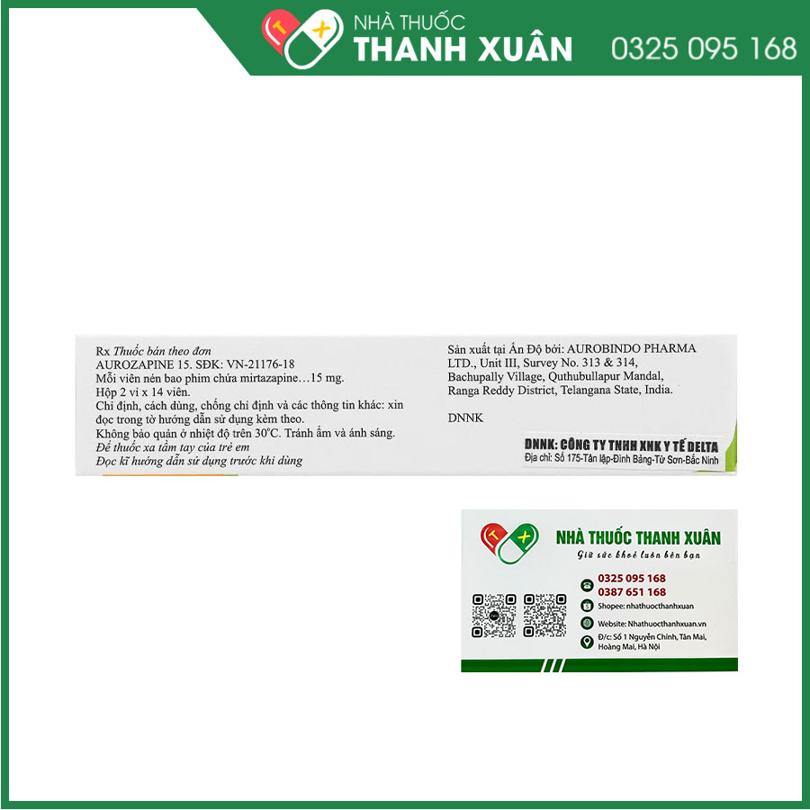 Aurozapine 15 điều trị bệnh trầm cảm